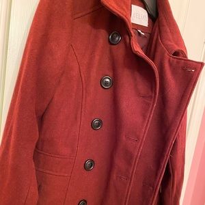 Maroon peacoat